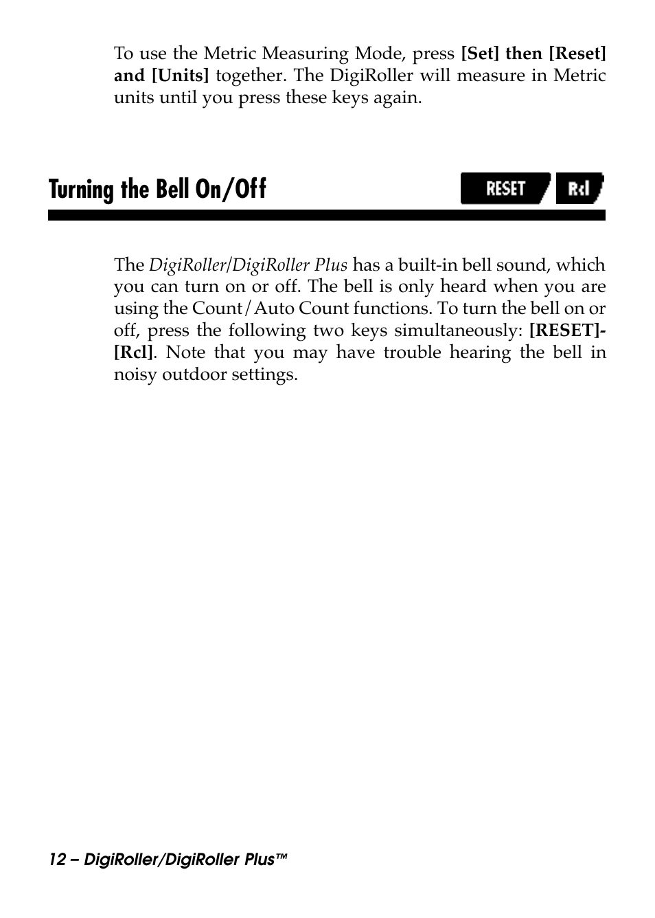 Turning the bell on/off | Calculated Industries 6414 User Manual | Page 14 / 51