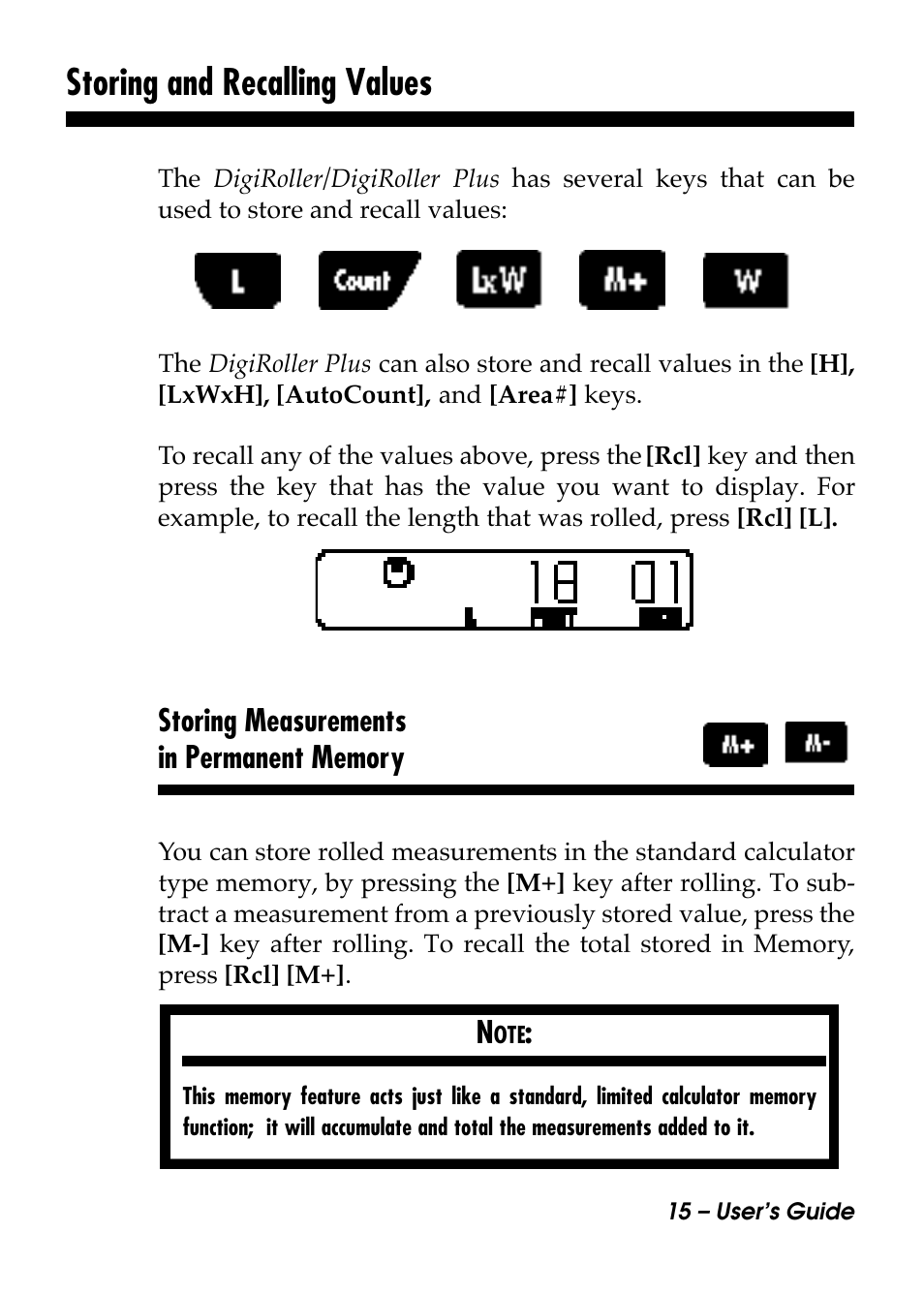 Storing and recalling values | Calculated Industries 6414 User Manual | Page 17 / 51