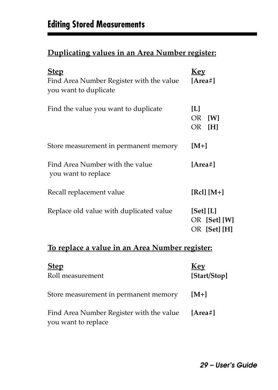 Editing stored measurements | Calculated Industries 6414 User Manual | Page 31 / 51