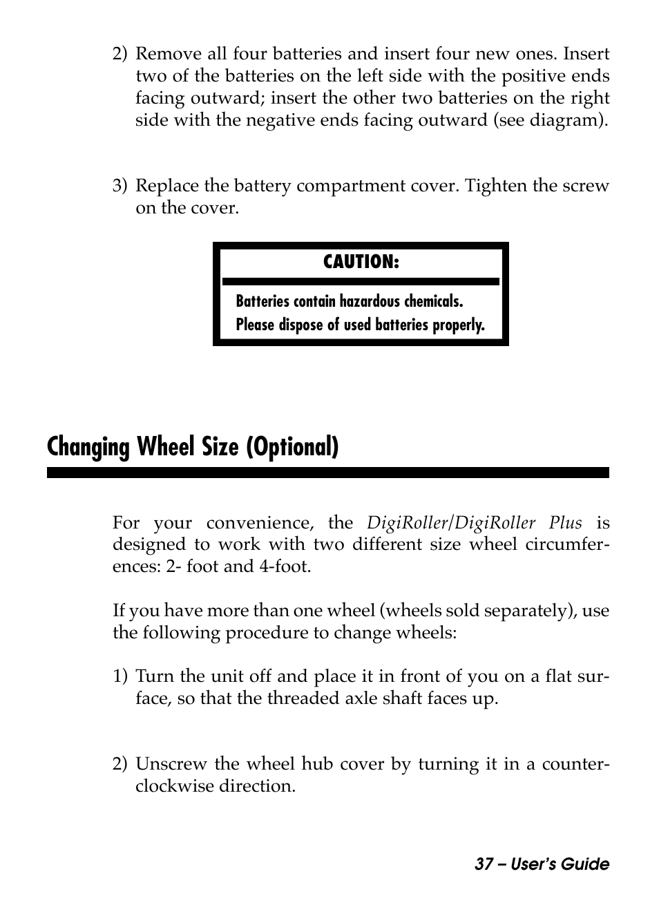 Changing wheel size (optional) | Calculated Industries 6414 User Manual | Page 39 / 51