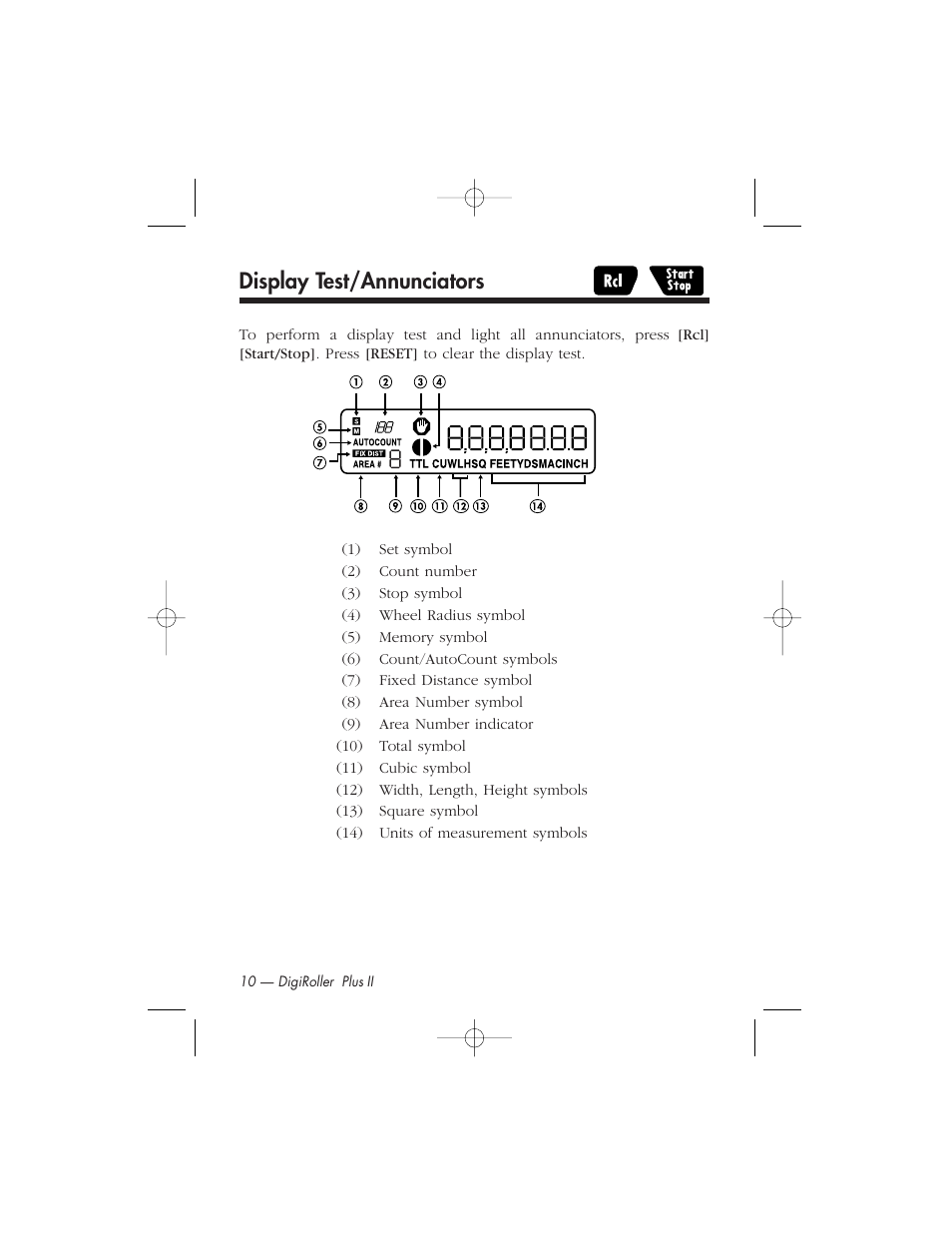 Display test/annunciators | Calculated Industries 6425-C User Manual | Page 12 / 64