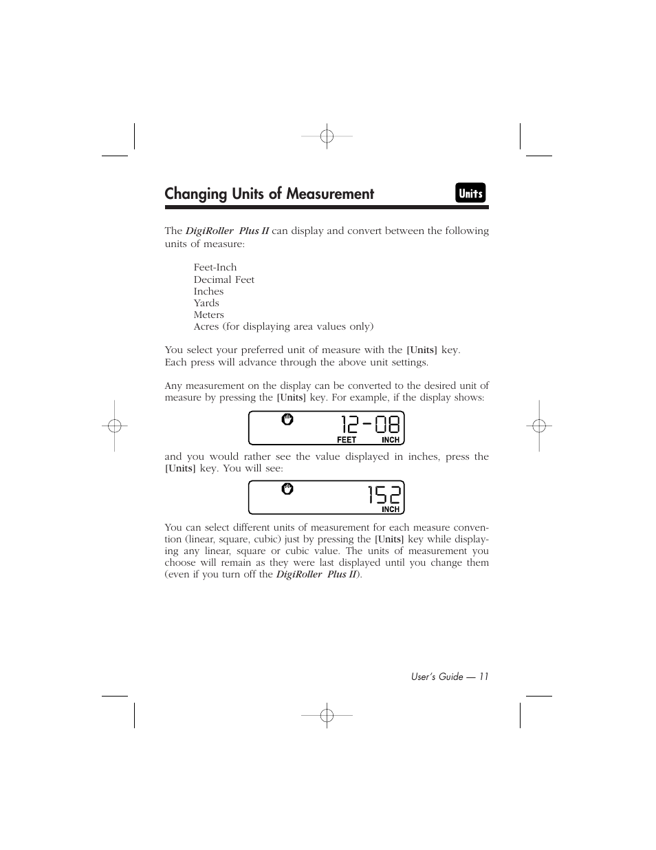 Changing units of measurement | Calculated Industries 6425-C User Manual | Page 13 / 64