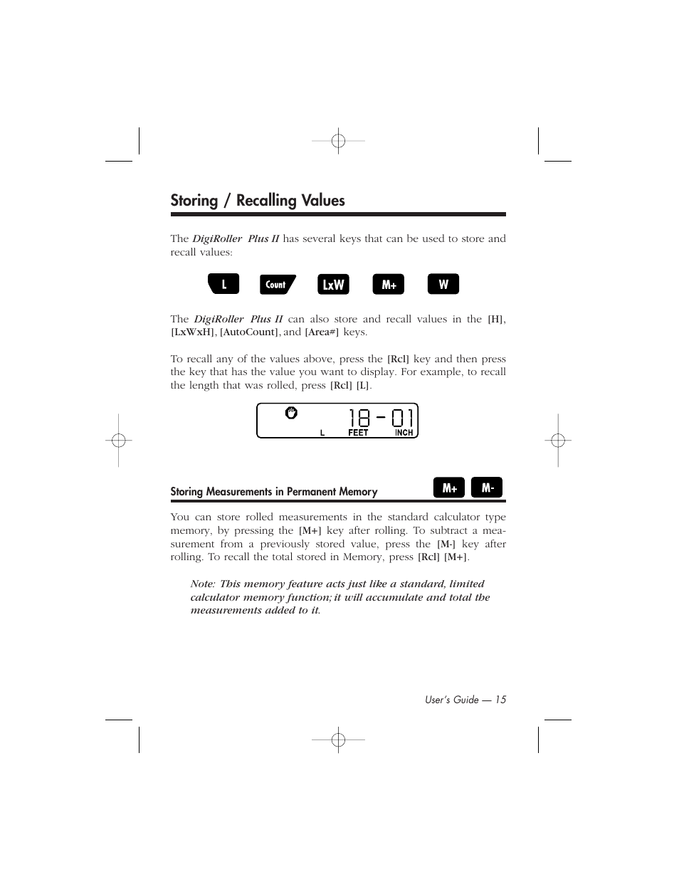 Storing / recalling values | Calculated Industries 6425-C User Manual | Page 17 / 64