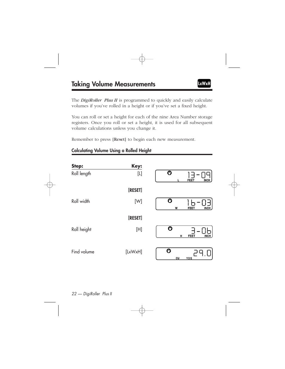 Taking volume measurements | Calculated Industries 6425-C User Manual | Page 24 / 64