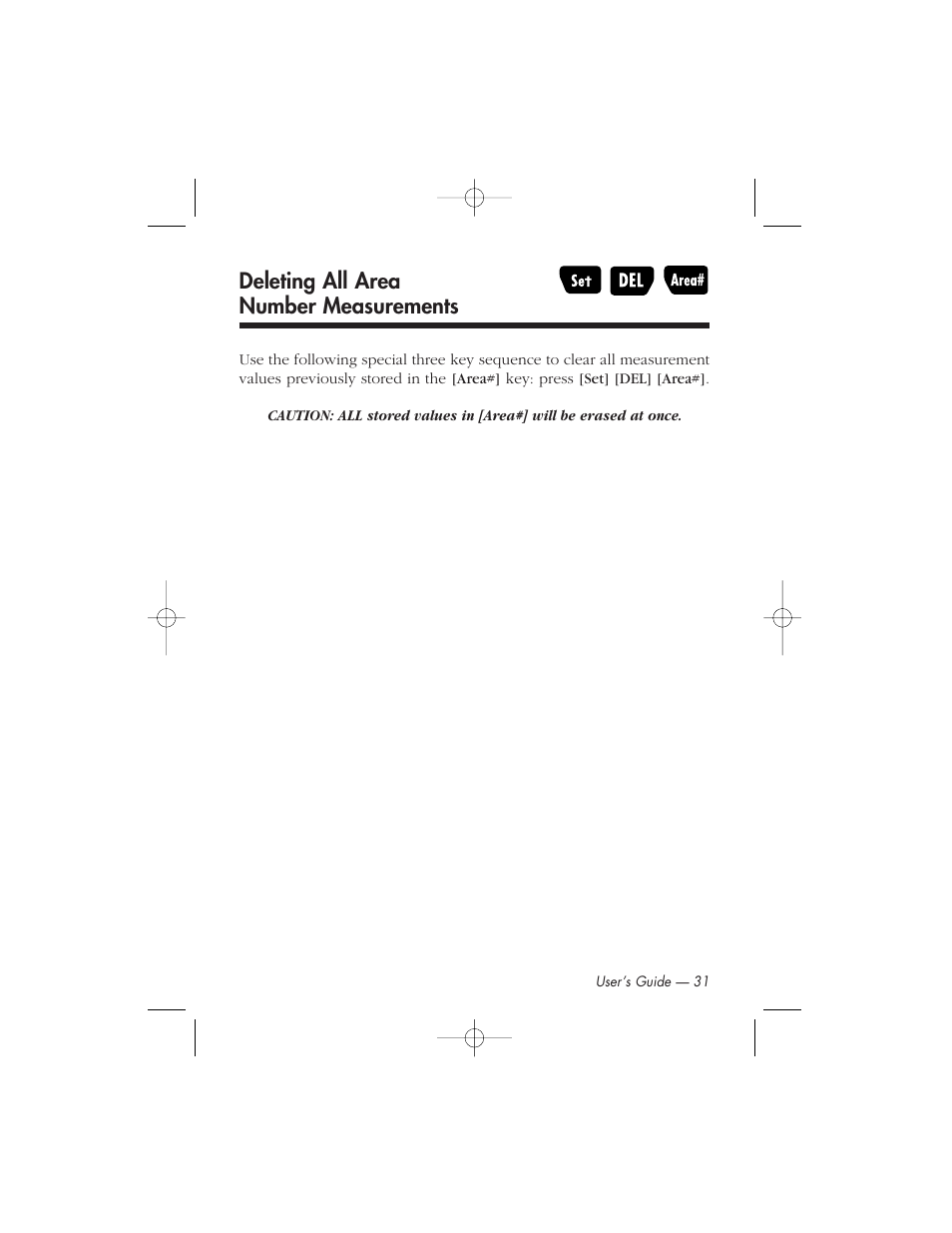 Deleting all area number measurements | Calculated Industries 6425-C User Manual | Page 33 / 64