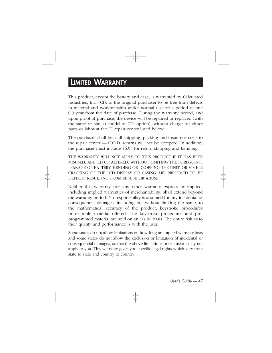 Calculated Industries 6425-C User Manual | Page 49 / 64