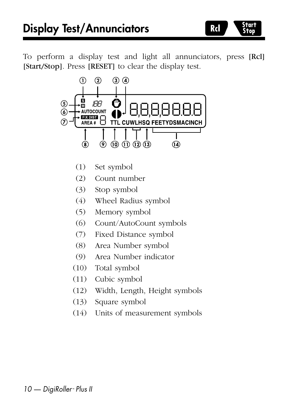 Display test/annunciators | Calculated Industries 6425-D User Manual | Page 12 / 64