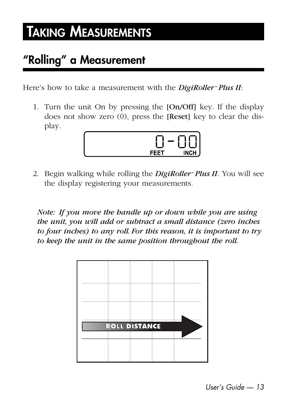 Rolling” a measurement, Aking, Easurements | Calculated Industries 6425-D User Manual | Page 15 / 64