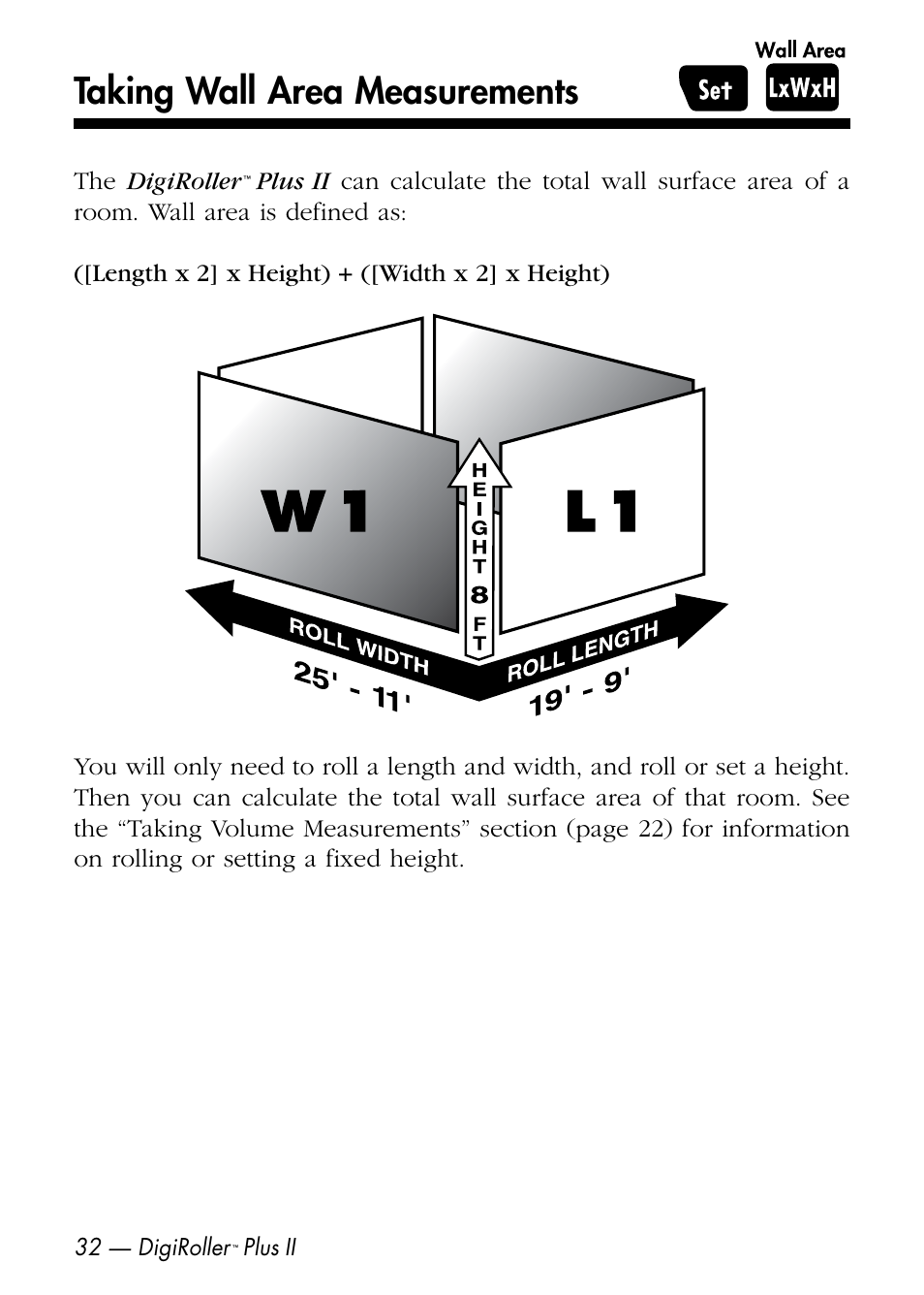 Taking wall area measurements | Calculated Industries 6425-D User Manual | Page 34 / 64