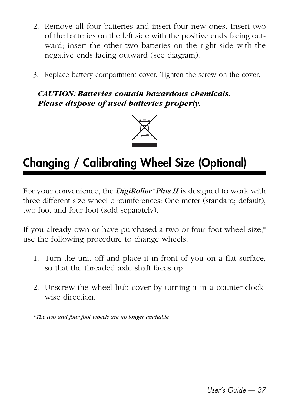 Changing / calibrating wheel size (optional) | Calculated Industries 6425-D User Manual | Page 39 / 64