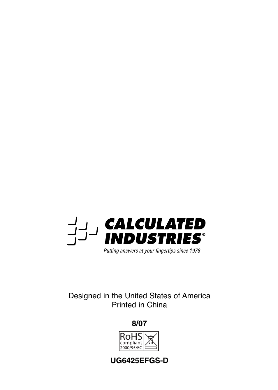 Calculated Industries 6425-D User Manual | Page 64 / 64