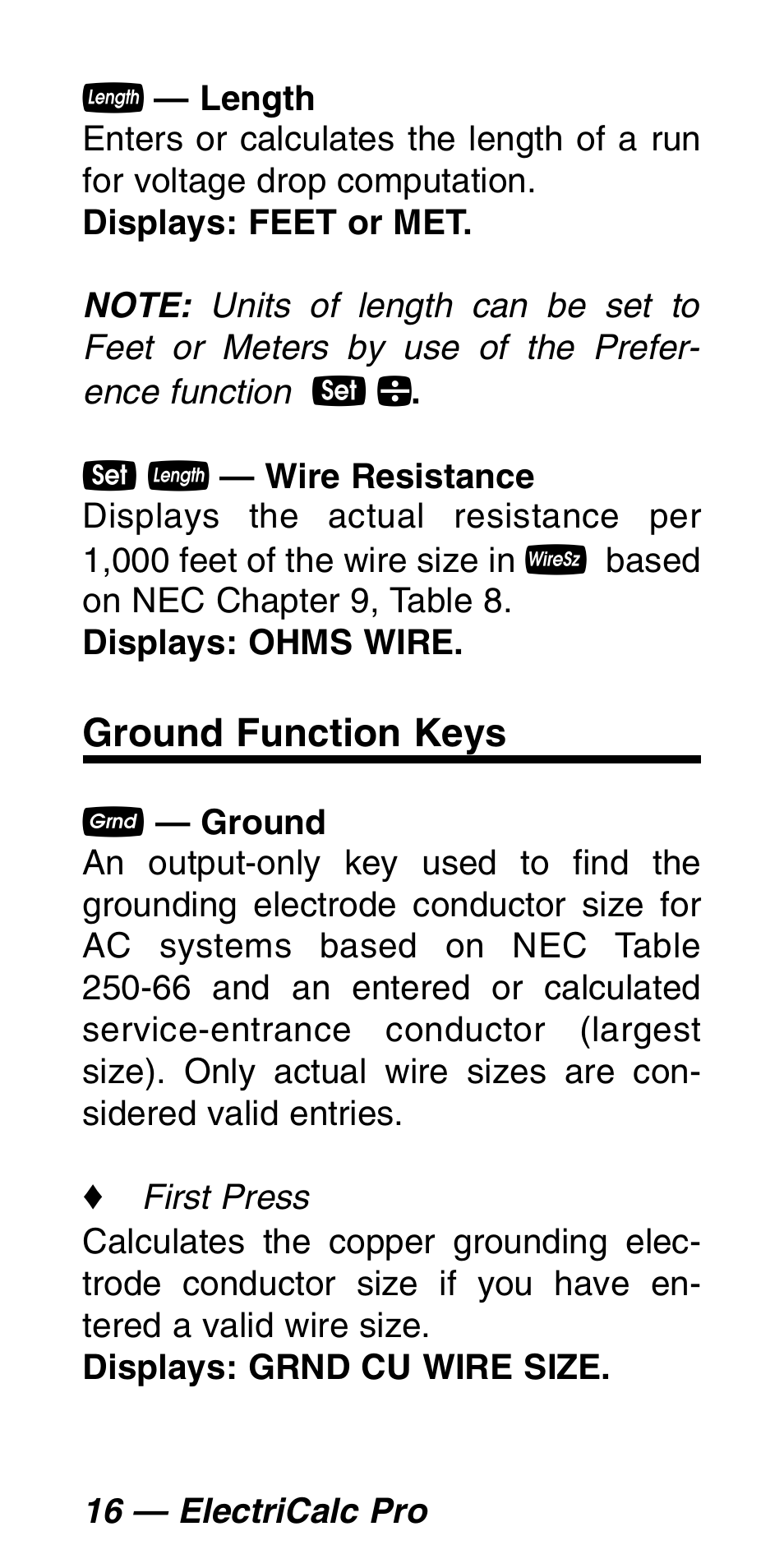 Ground function keys | Calculated Industries 5060 User Manual | Page 18 / 70