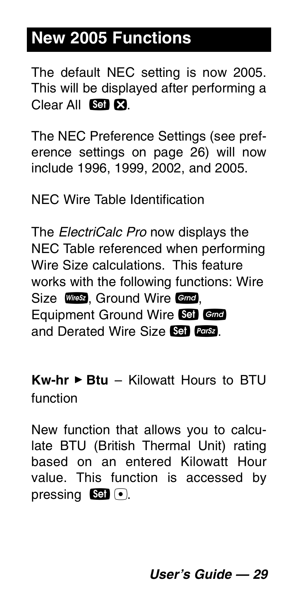 New 2005 functions | Calculated Industries 5060 User Manual | Page 31 / 70