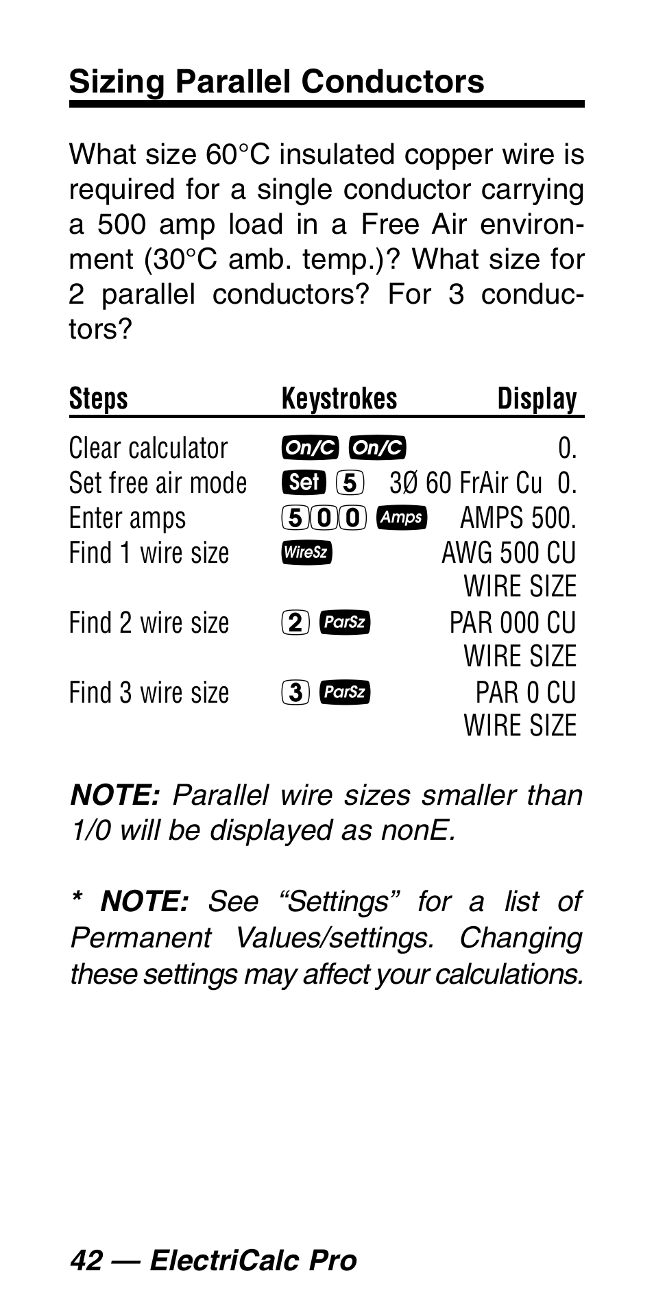 Sizing parallel conductors | Calculated Industries 5060 User Manual | Page 44 / 70