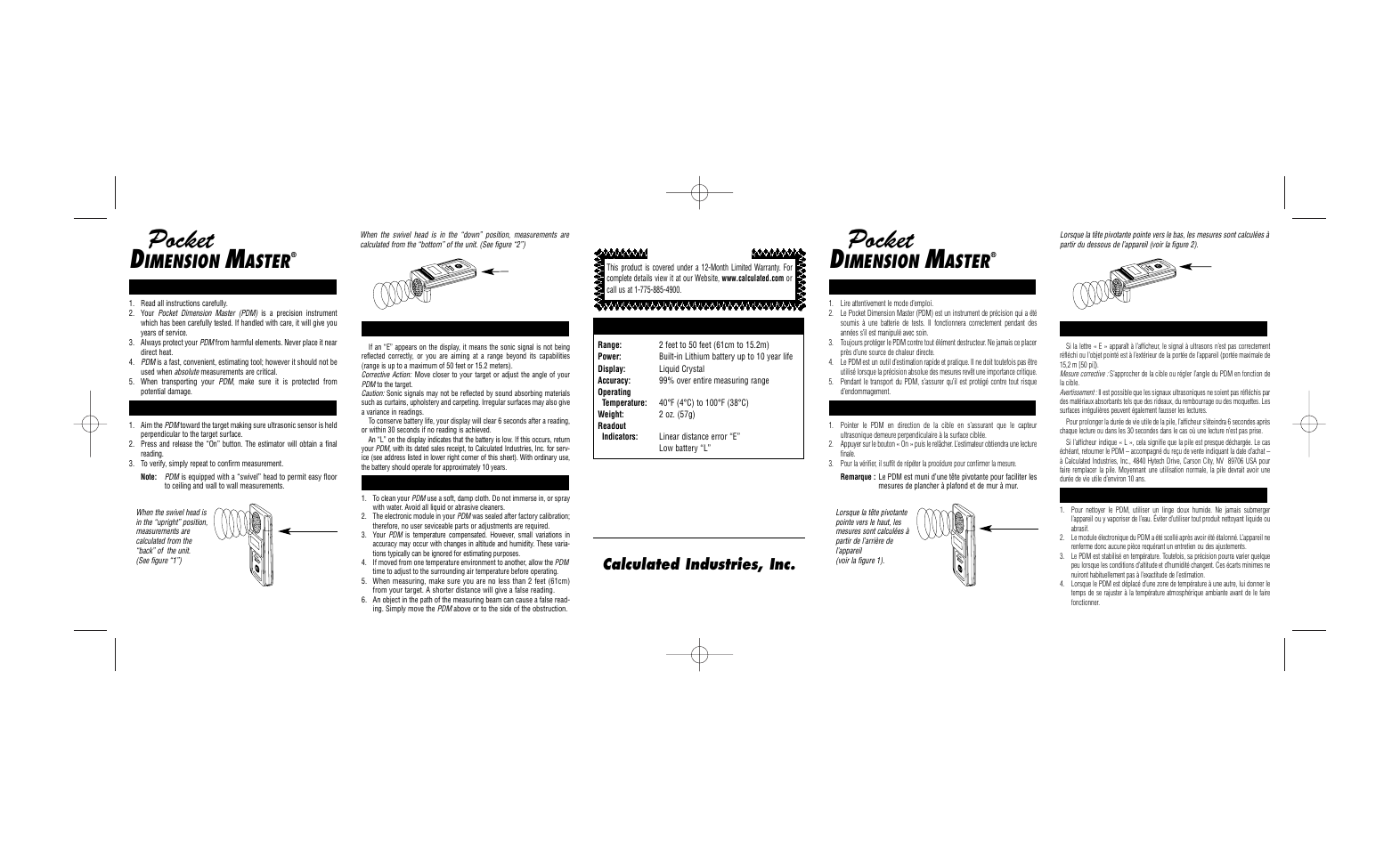 Calculated Industries 3310 User Manual | 2 pages