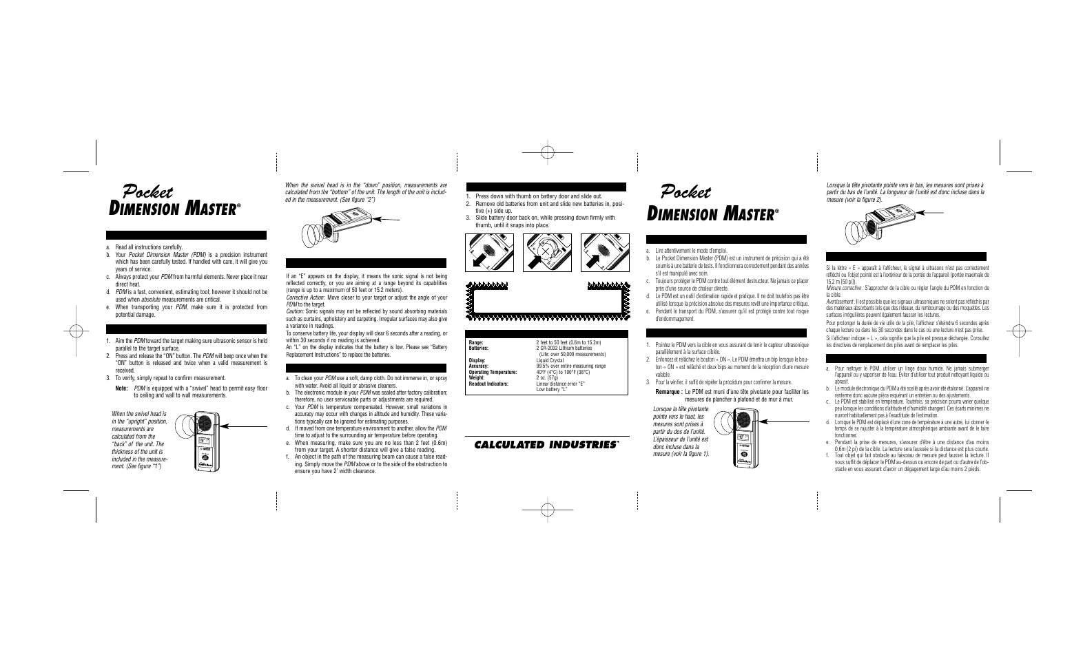 Calculated Industries 3312 User Manual | 2 pages