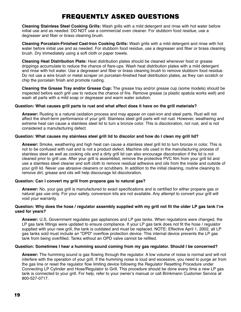 Frequently asked questions | Brinkmann 4210 User Manual | Page 20 / 32