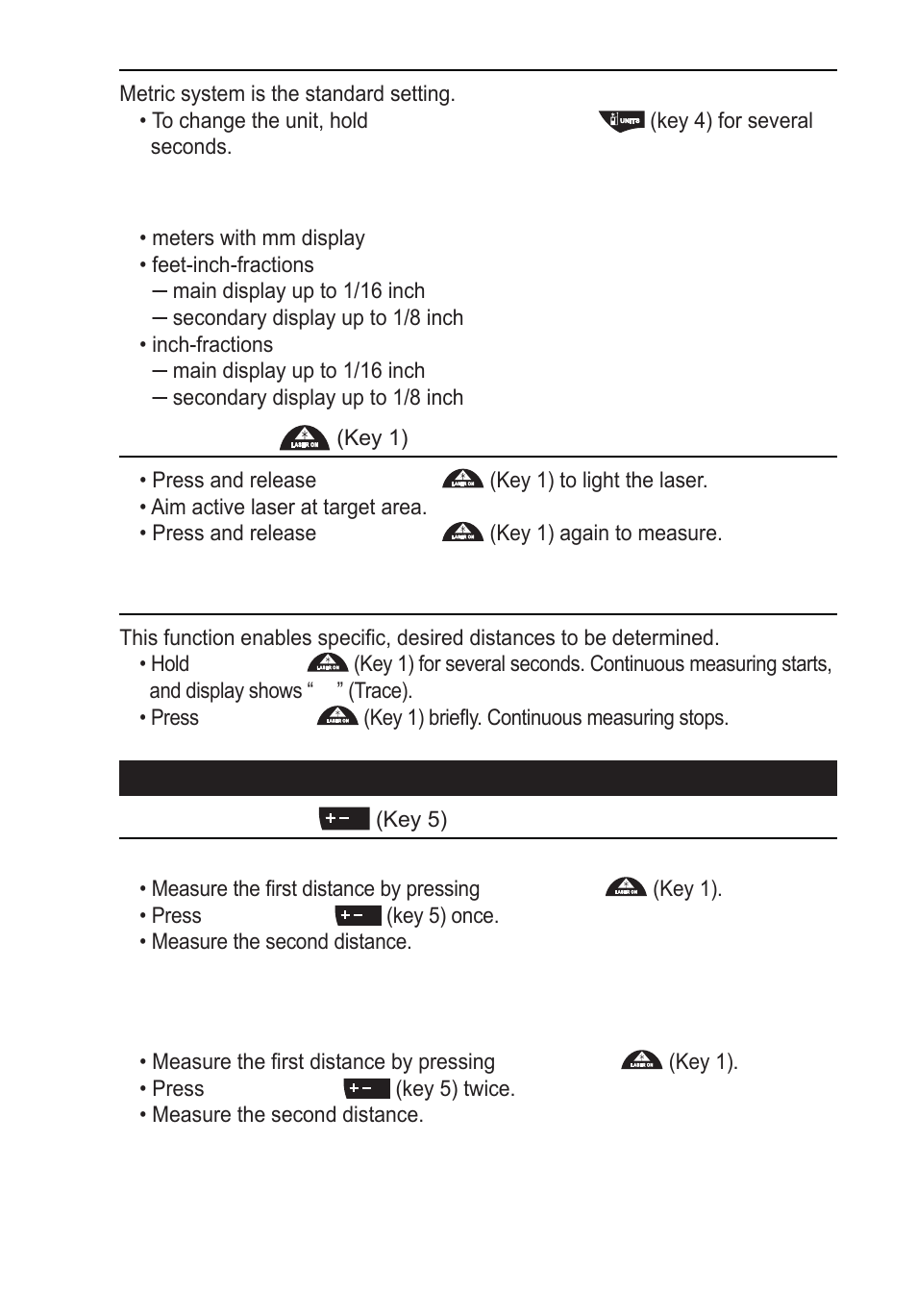 Adjusting measuring units, Measuring, Continuous measuring | Functions add/subtract | Calculated Industries 3350 User Guide User Manual | Page 5 / 12