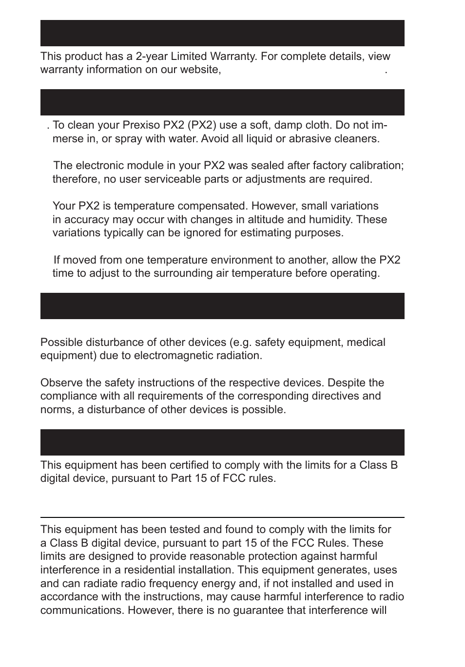 Limited warranty, Helpful user hints, Electromagnetic compatibility (emc) | Fcc statement | Calculated Industries 3350 User Guide User Manual | Page 8 / 12