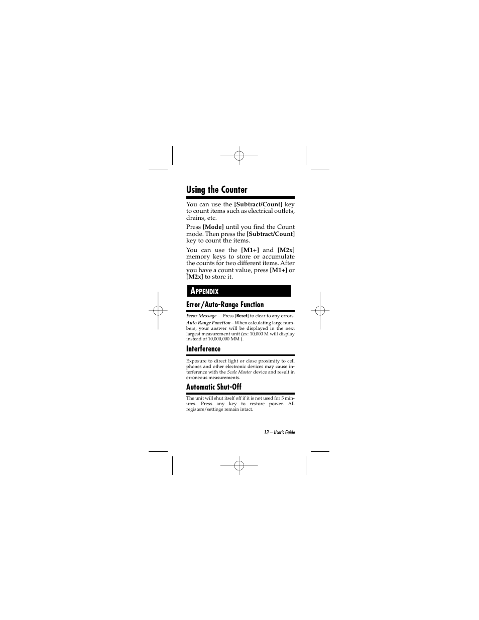 Using the counter | Calculated Industries 6020 v2.0 User Manual | Page 13 / 44