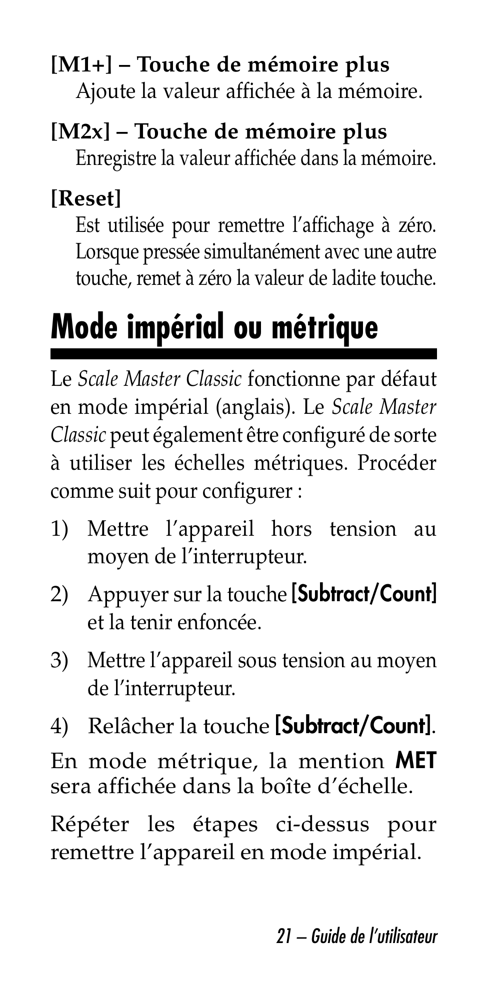 Mode impérial ou métrique | Calculated Industries 6020-E v3.0 User Manual | Page 21 / 44