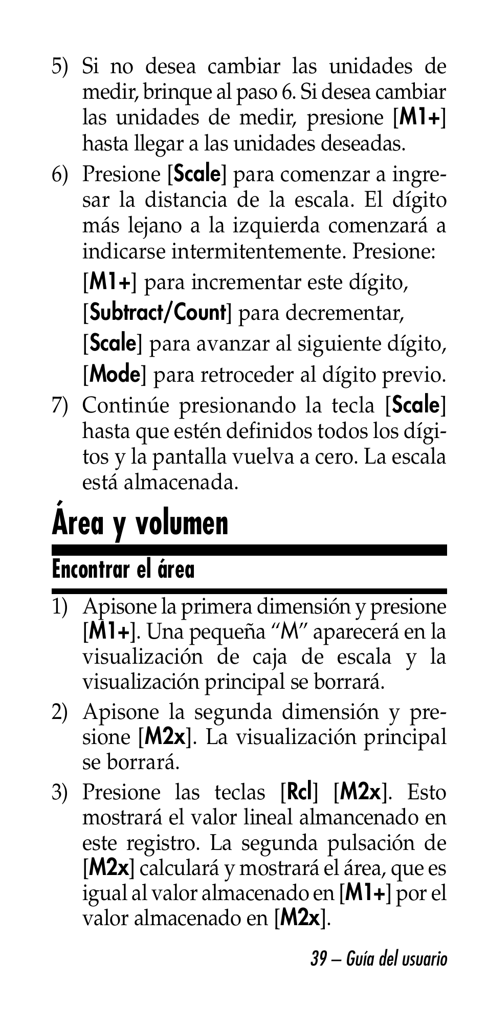 Área y volumen | Calculated Industries 6020-E v3.0 User Manual | Page 39 / 44