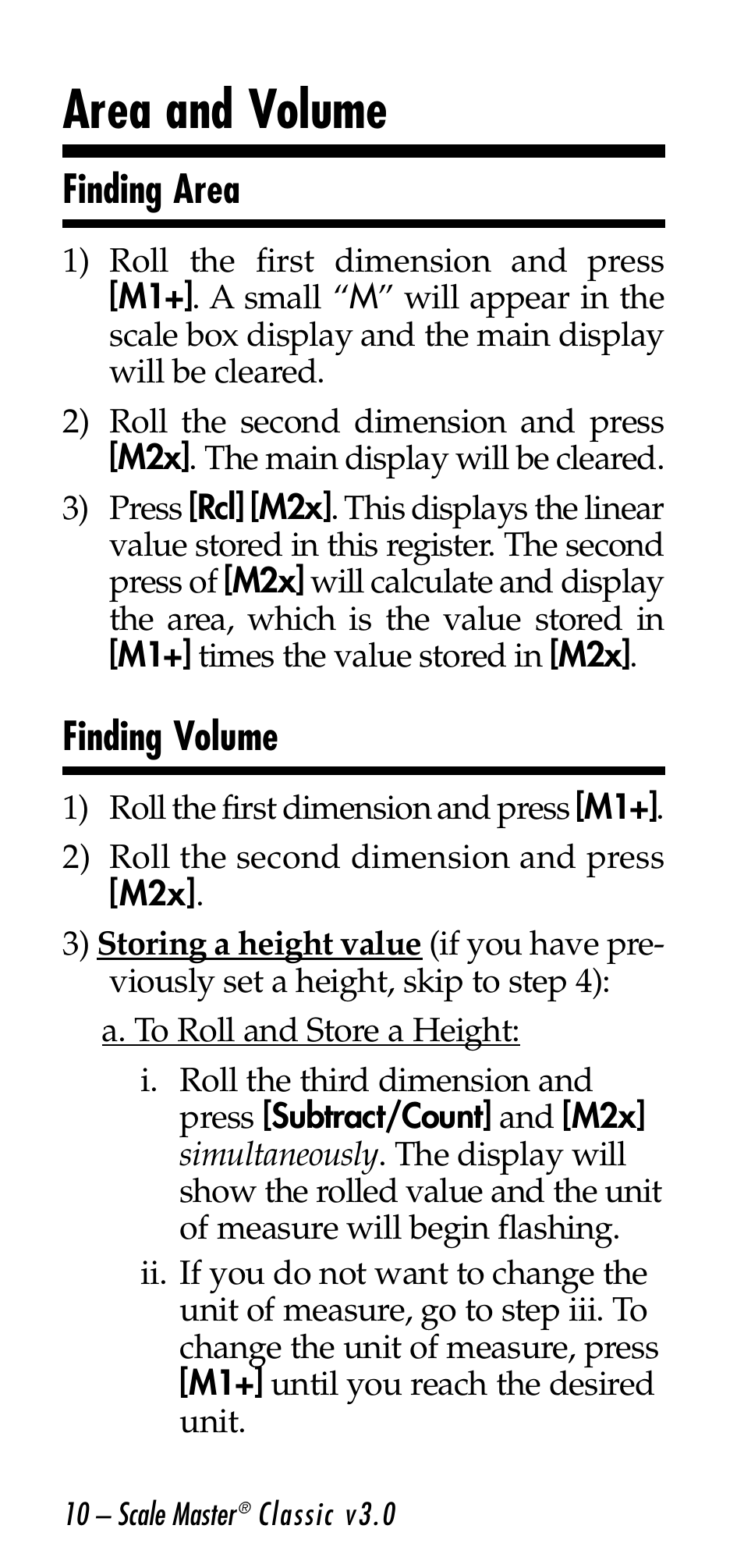 Area and volume, Finding area, Finding volume | Calculated Industries 6026 User Manual | Page 10 / 60