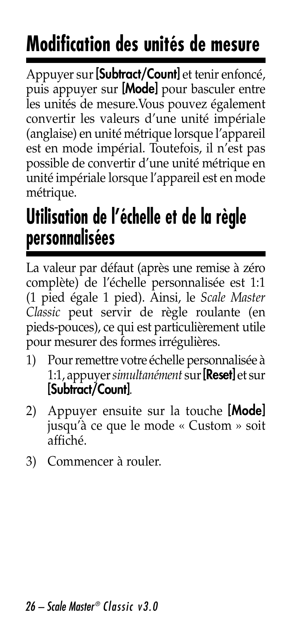 Modification des unités de mesure | Calculated Industries 6026 User Manual | Page 26 / 60