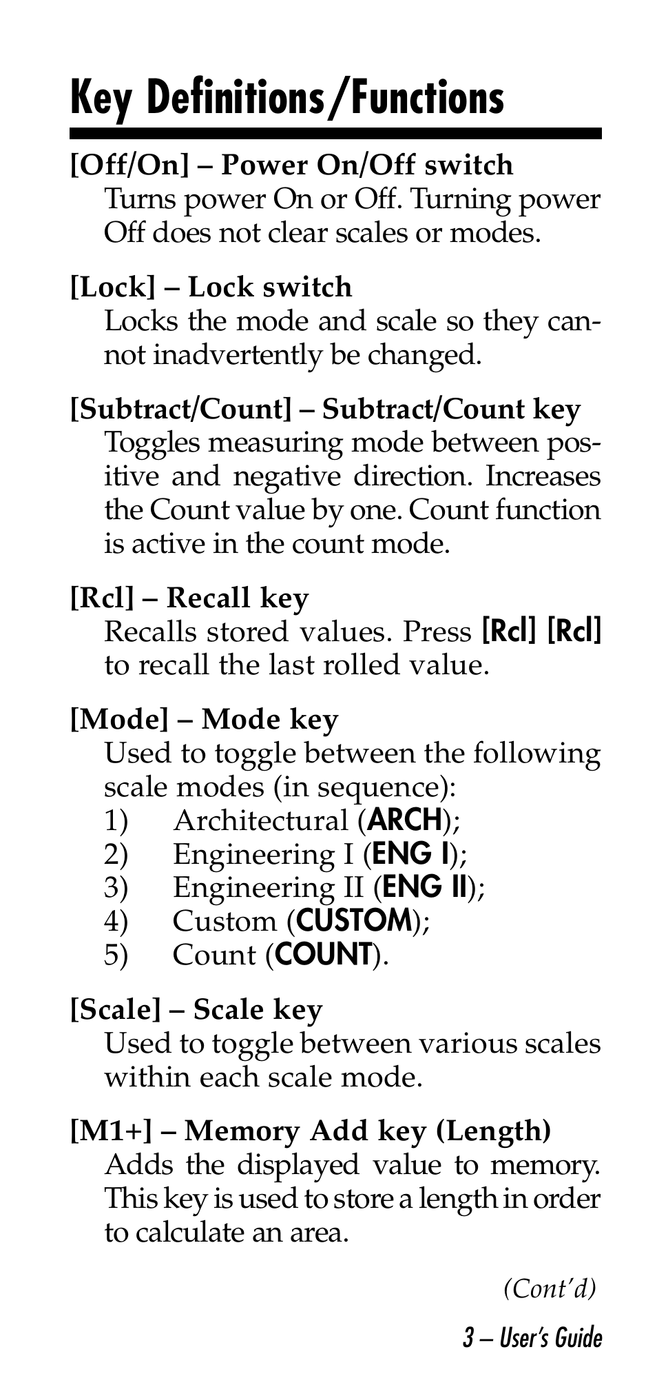 Key definitions/functions | Calculated Industries 6026 User Manual | Page 3 / 60
