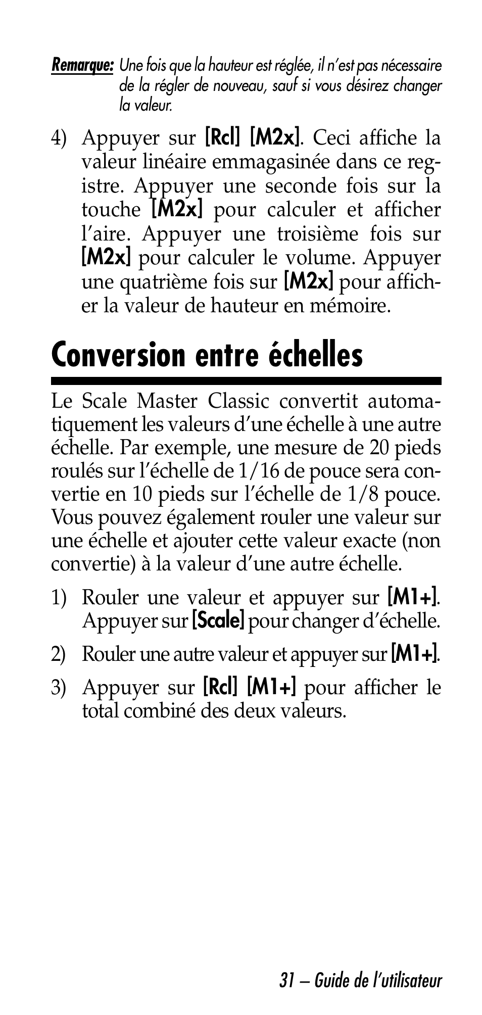 Conversion entre échelles | Calculated Industries 6026 User Manual | Page 31 / 60