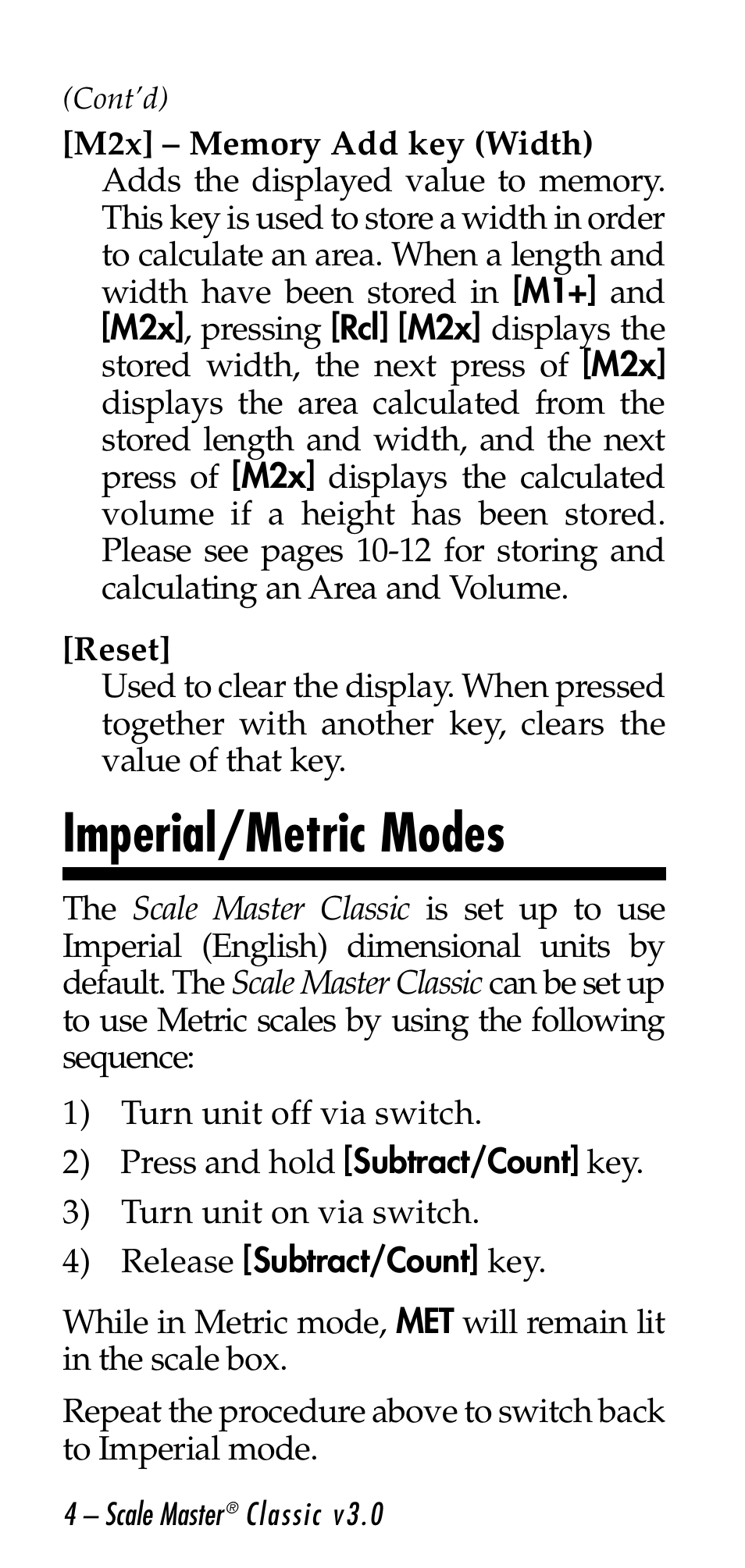 Imperial/metric modes | Calculated Industries 6026 User Manual | Page 4 / 60