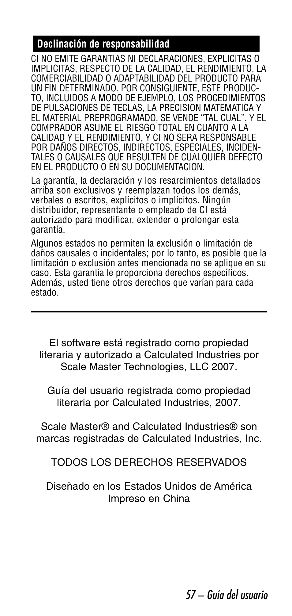 Calculated Industries 6026 User Manual | Page 57 / 60