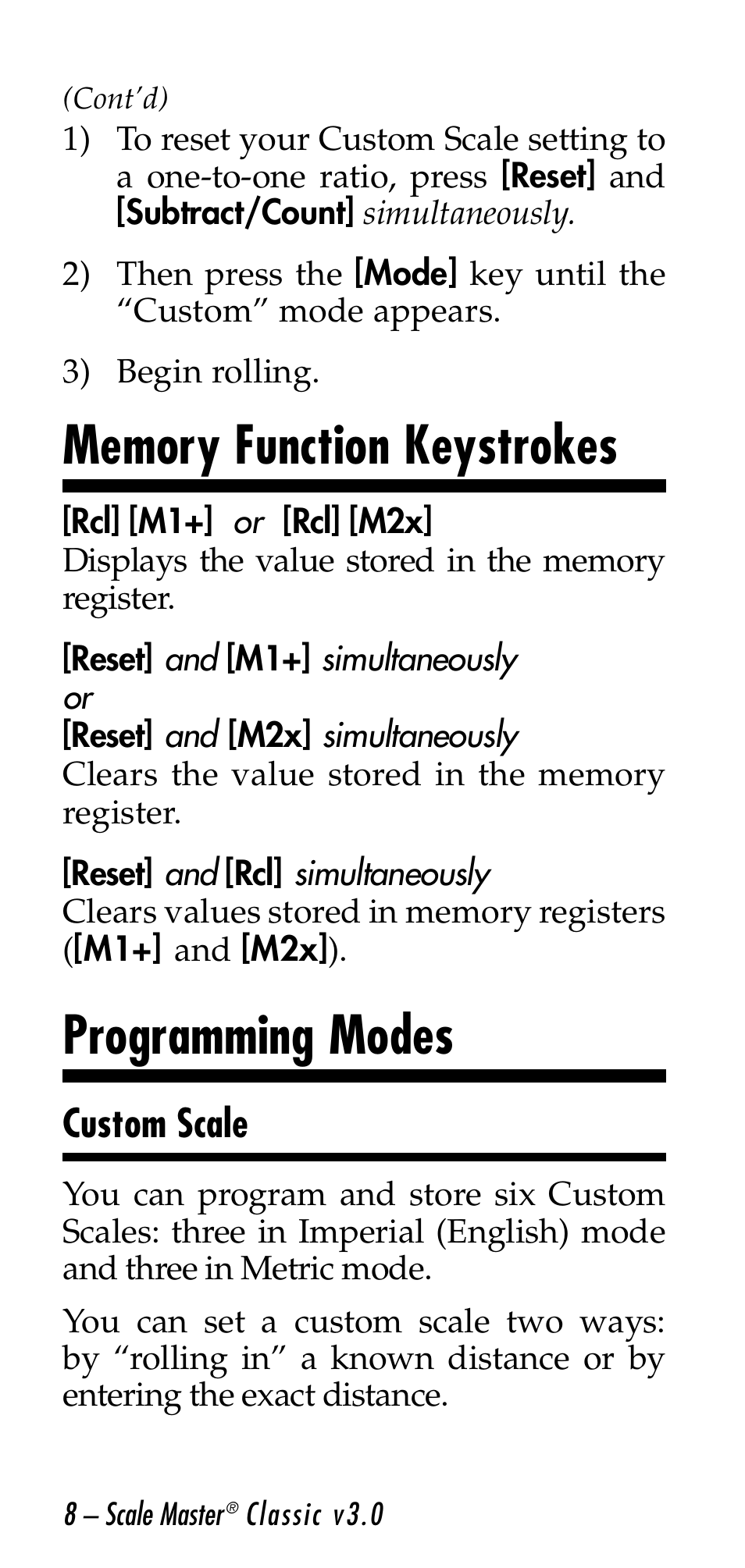 Programming modes, Custom scale | Calculated Industries 6026 User Manual | Page 8 / 60