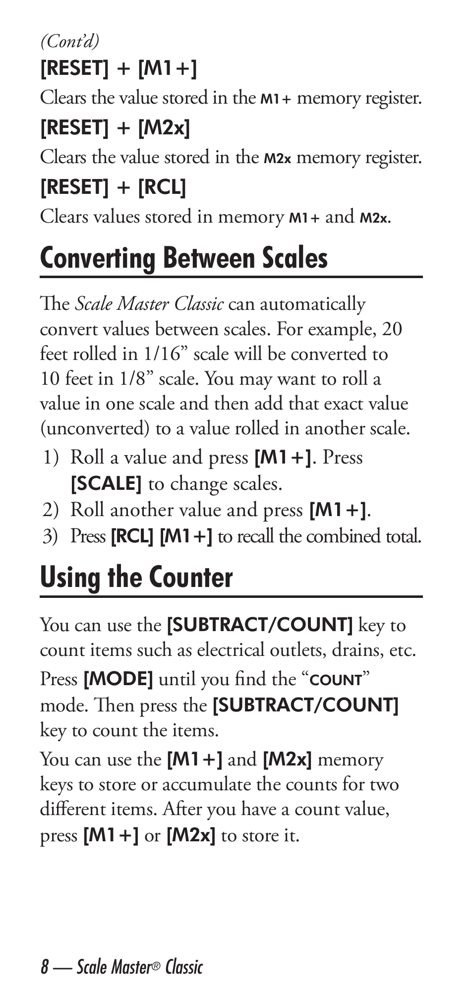 Converting between scales, Using the counter | Calculated Industries 6020 v3.1 User Manual | Page 10 / 40