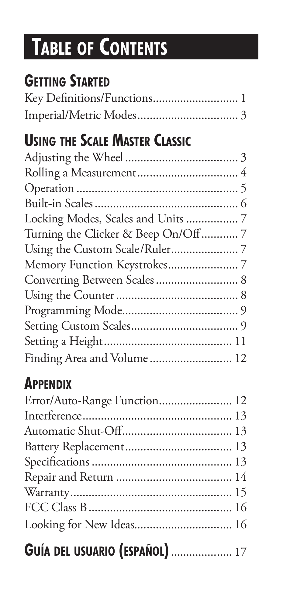Able, Ontents | Calculated Industries 6020 v3.1 User Manual | Page 2 / 40