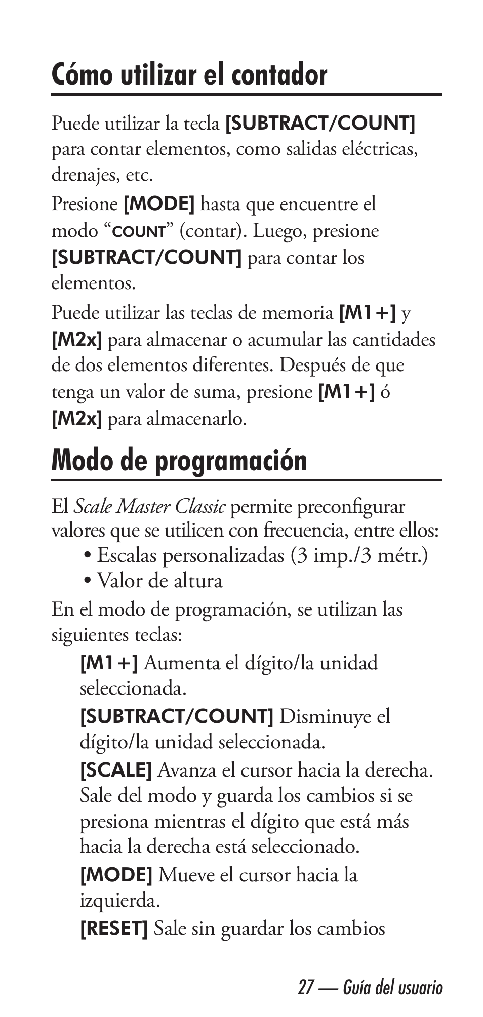 Cómo utilizar el contador, Modo de programación | Calculated Industries 6020 v3.1 User Manual | Page 29 / 40