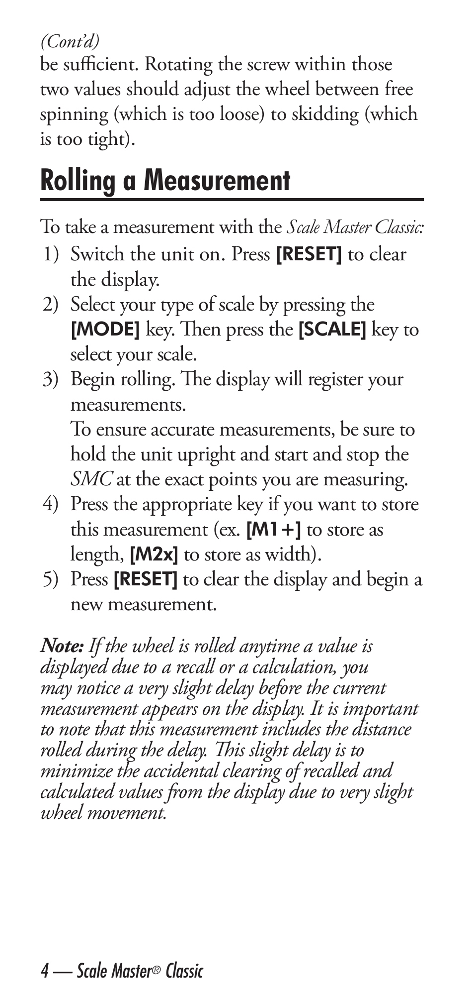 Rolling a measurement | Calculated Industries 6020 v3.1 User Manual | Page 6 / 40