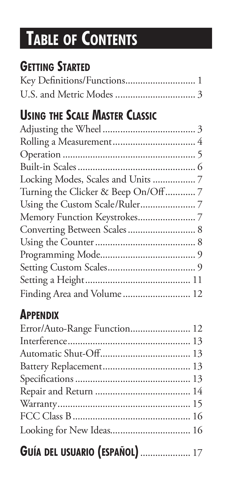 Able, Ontents | Calculated Industries 6020 v3.2 User Manual | Page 2 / 40