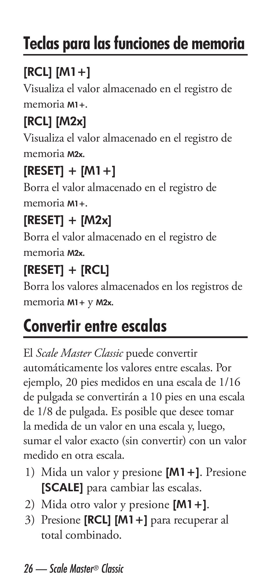 Convertir entre escalas | Calculated Industries 6020 v3.2 User Manual | Page 28 / 40