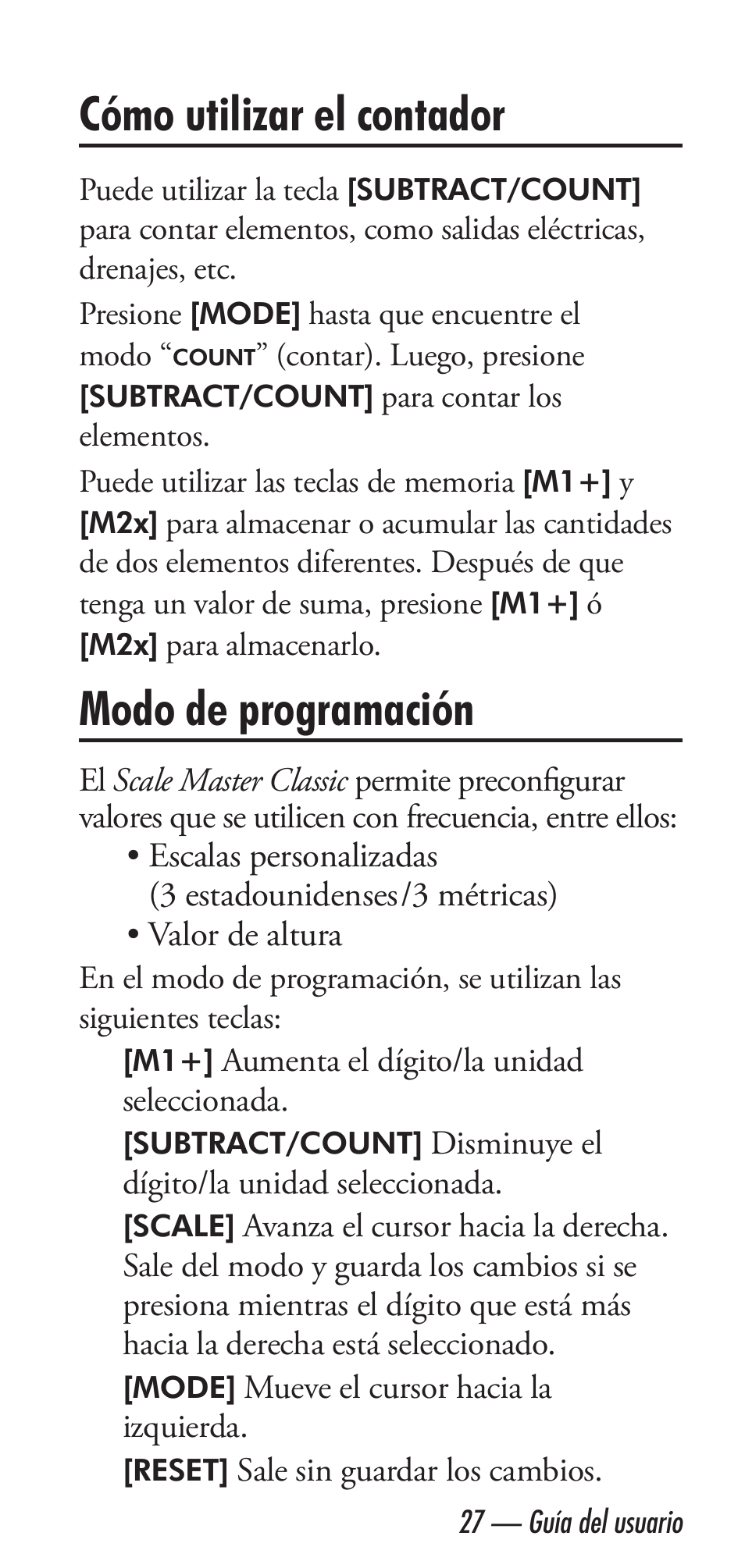 Cómo utilizar el contador, Modo de programación | Calculated Industries 6020 v3.2 User Manual | Page 29 / 40