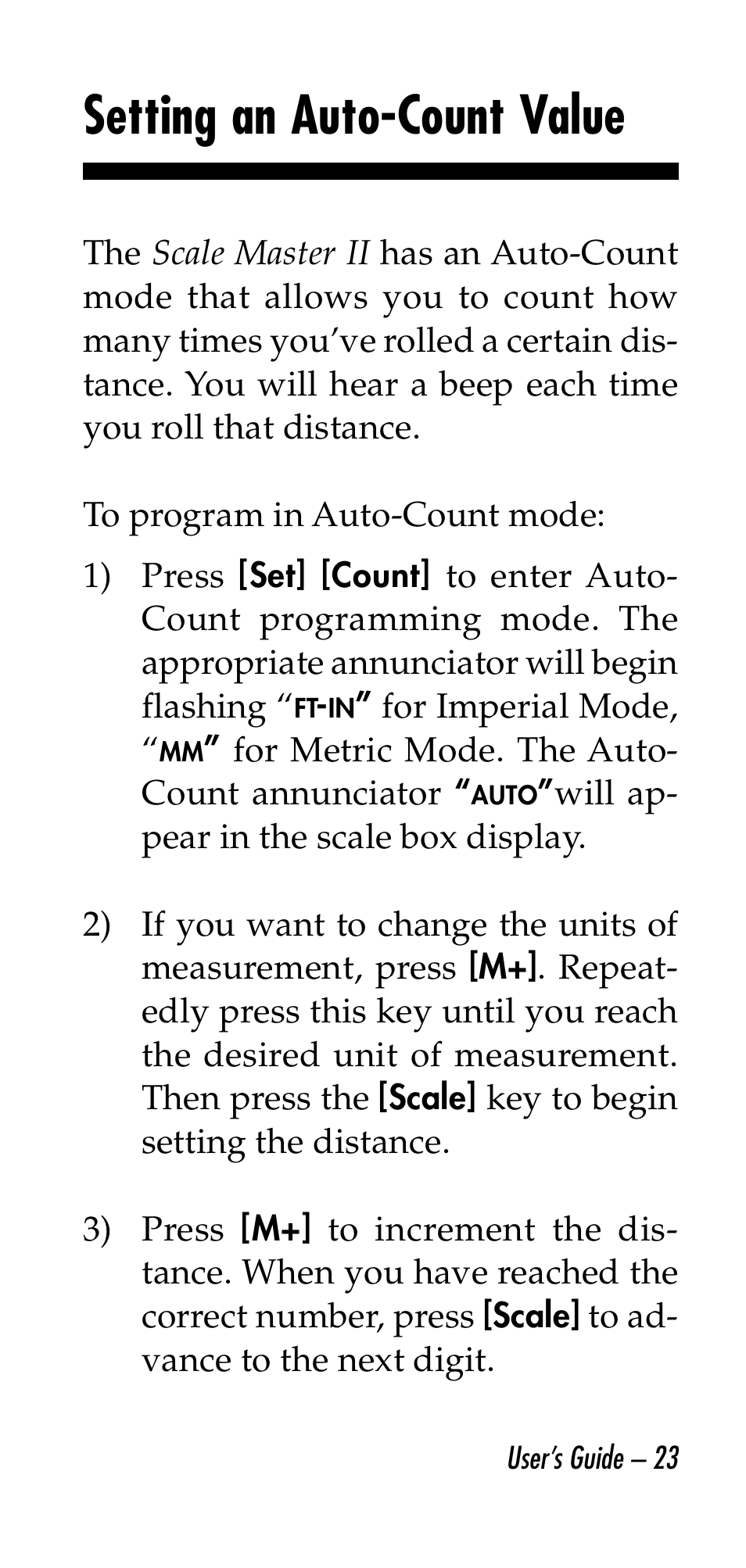 Setting an auto-count value | Calculated Industries 6130 v2.0 User Manual | Page 23 / 44