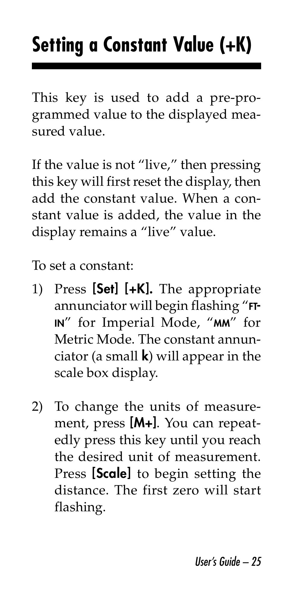 Setting a constant value (+k) | Calculated Industries 6130 v2.0 User Manual | Page 25 / 44