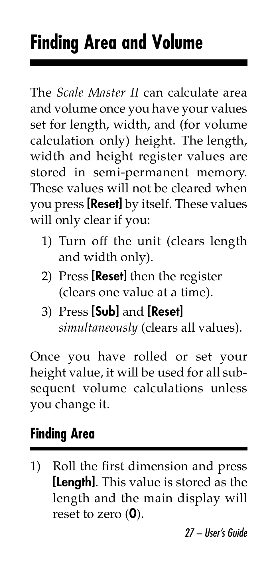 Finding area and volume | Calculated Industries 6130 v2.0 User Manual | Page 27 / 44