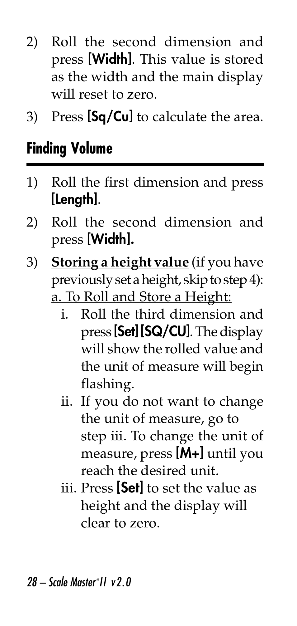 Finding volume | Calculated Industries 6130 v2.0 User Manual | Page 28 / 44