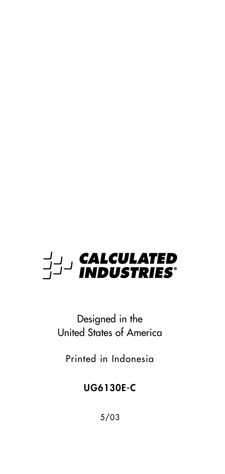 Calculated Industries 6130 v2.0 User Manual | Page 44 / 44