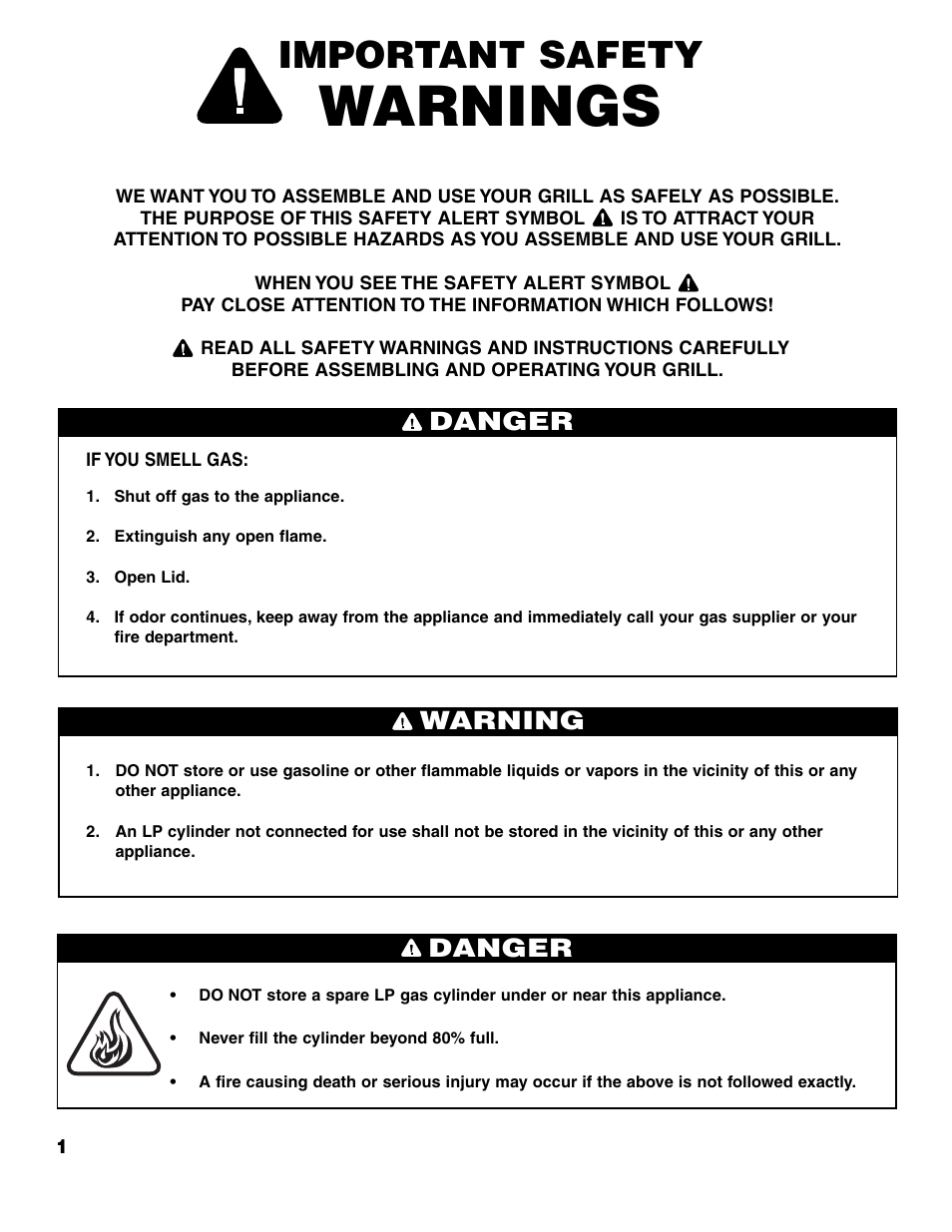 Warnings, Important safety, Danger | Warning danger | Brinkmann ProSeries 4415 User Manual | Page 2 / 62