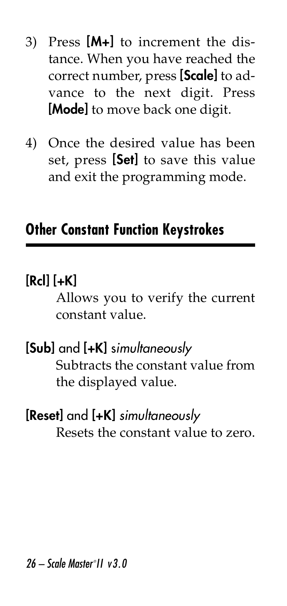 Other constant function keystrokes | Calculated Industries 6130 v3.0 User Manual | Page 26 / 44