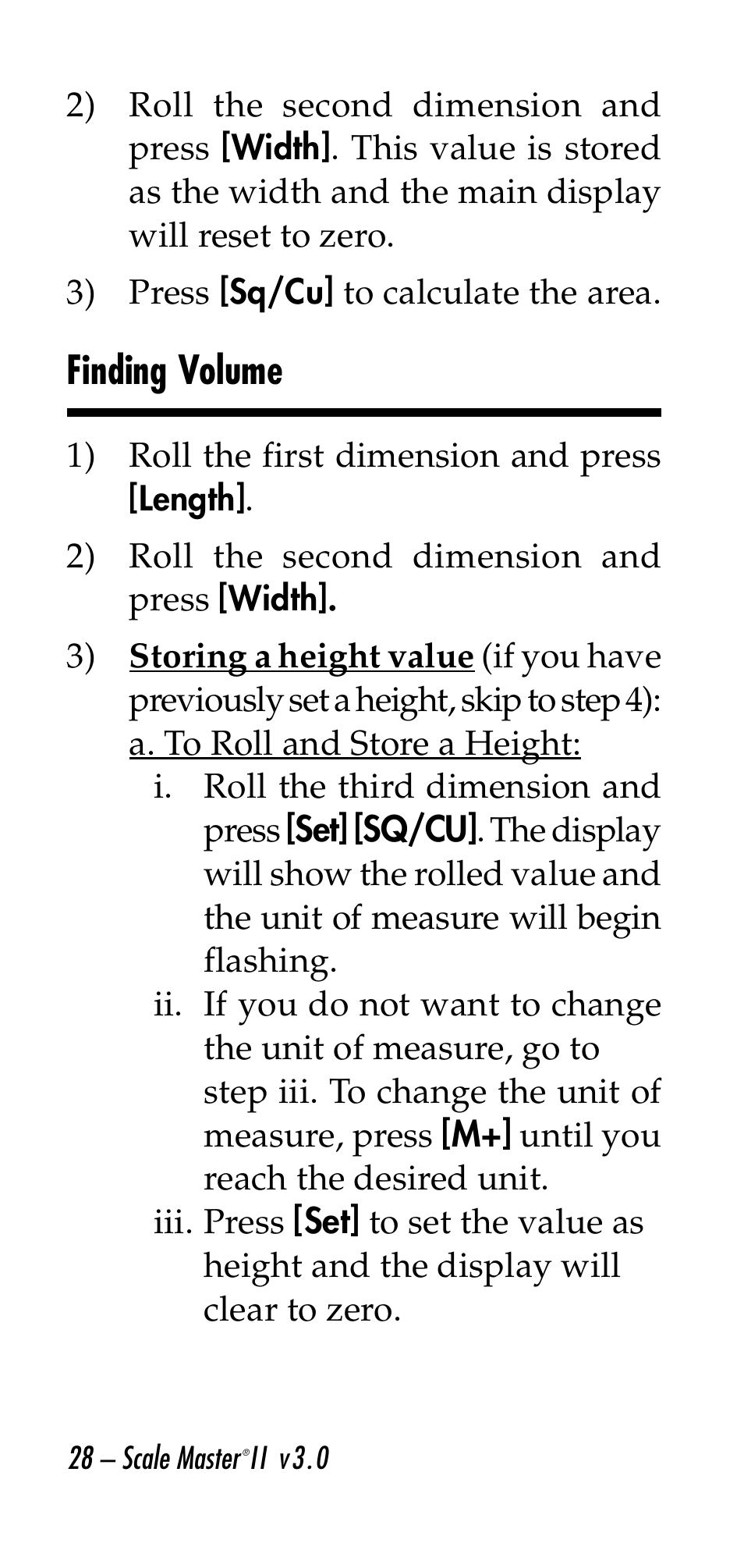 Finding volume | Calculated Industries 6130 v3.0 User Manual | Page 28 / 44