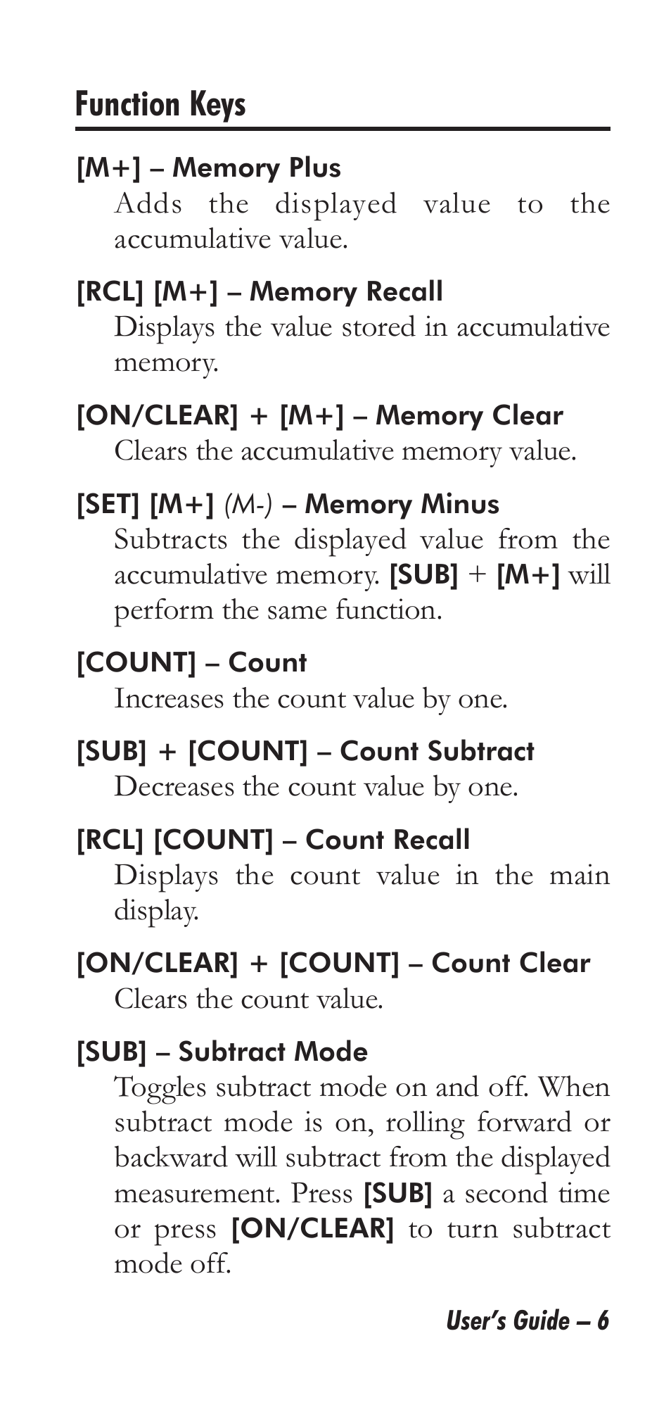 Function keys | Calculated Industries 6025 User Manual | Page 10 / 36