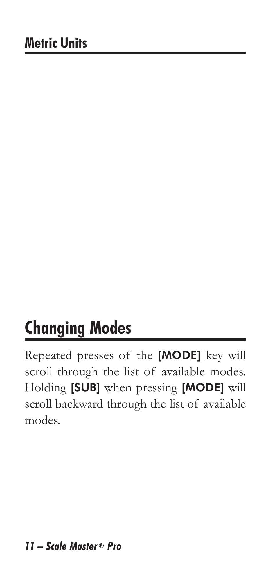 Changing modes | Calculated Industries 6025 User Manual | Page 15 / 36